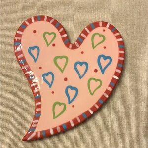 Coton Colors Pink and Red Ceramic Heart Art